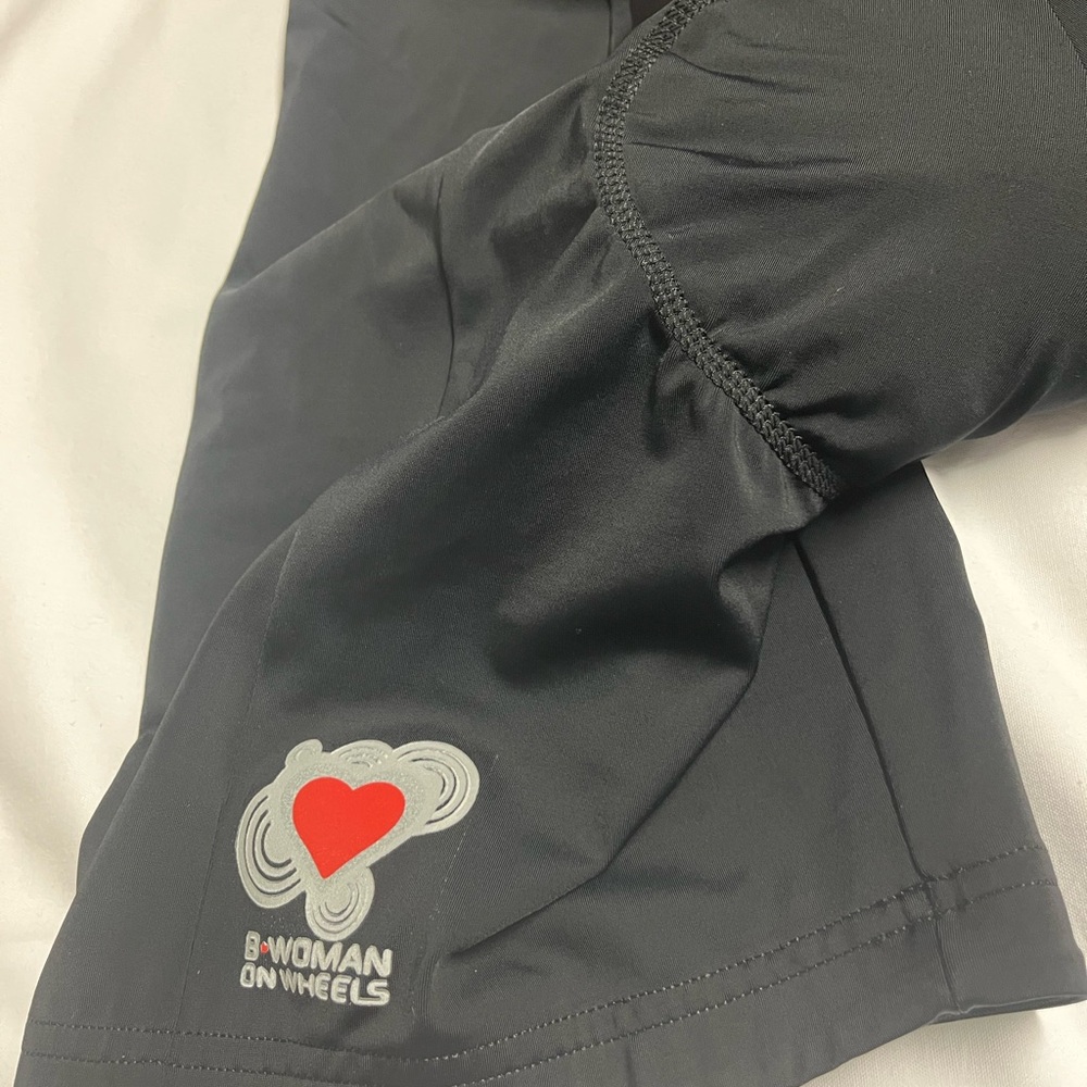 Black Bike Shorts with Padded Liner and Elastic Waistband - Picture 3 of 7
